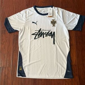 Portugal Stüssy Concept Jersey 2024 White Navy Soccer Shirt Puma Style Size L